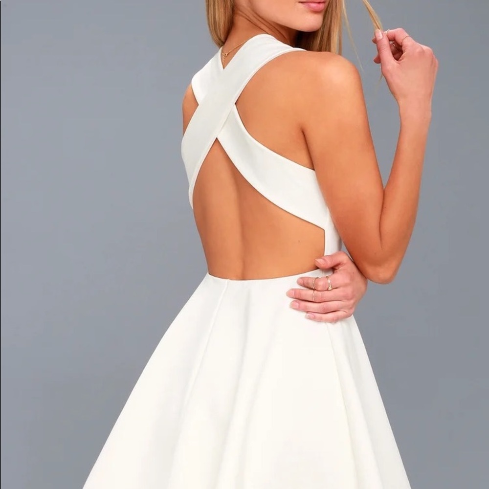 Lulus White Skater Dress WITH TAGS Small